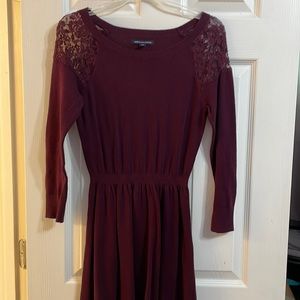 American Eagle Lace Red Dress